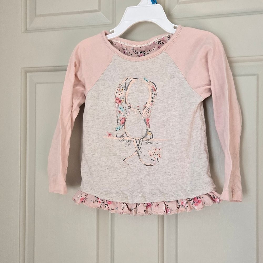 10/$10 YD Pink and Cream Kids Long Sleeve Top Size 2